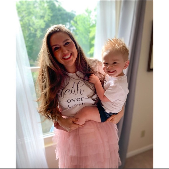 Faith over Fear Tee Shirt Cotton - Picture 2 of 2